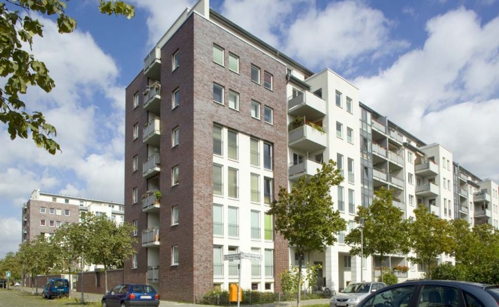 Das Hausburg Quartier in Berlin-Prenzlauer Berg, Ansicht von der Agnes-Wabnitz-Straße Gebäudeansicht